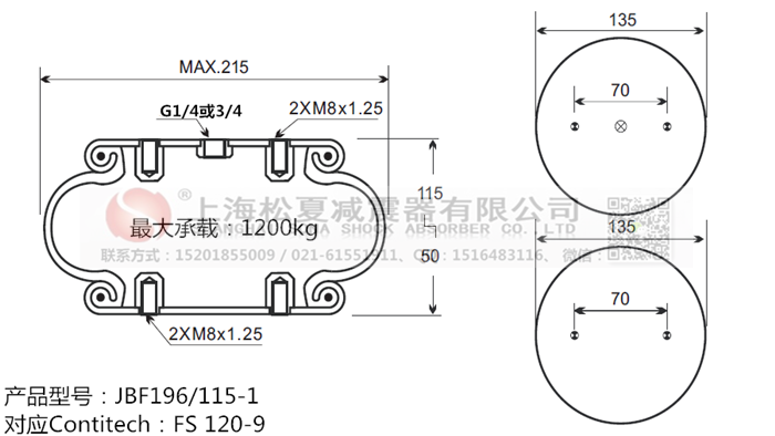 JBF196/115-1橡膠<a href='http://kangkangbao.com/' target='_blank'><u>空氣彈簧</u></a>