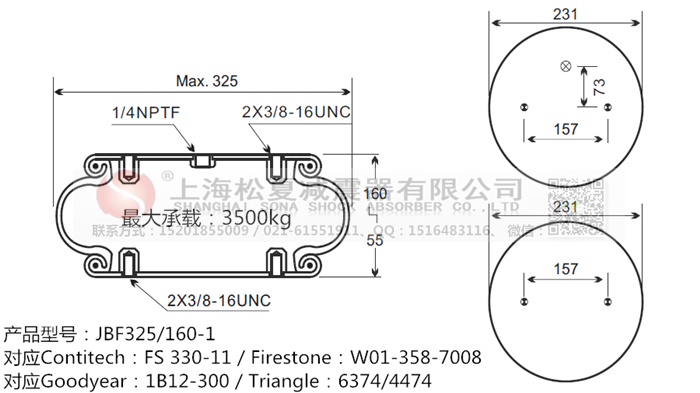 JBF325/160-1橡膠<a href='http://kangkangbao.com/' target='_blank'><u>空氣彈簧</u></a>